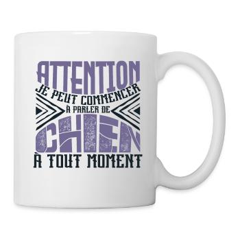 Avertissement, chien à tout moment. - Mug blanc - blanc - Droite