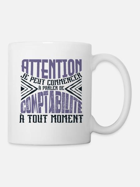 Avertissement, comptabilité à tout moment. - Mug blanc - blanc
