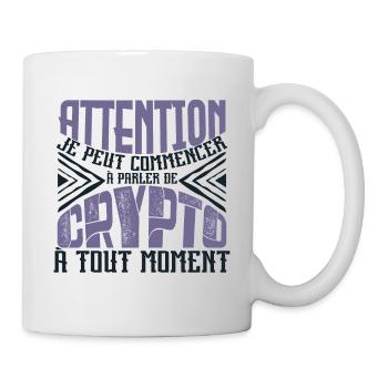 Avertissement, crypto à tout moment. - Mug blanc - blanc - Droite