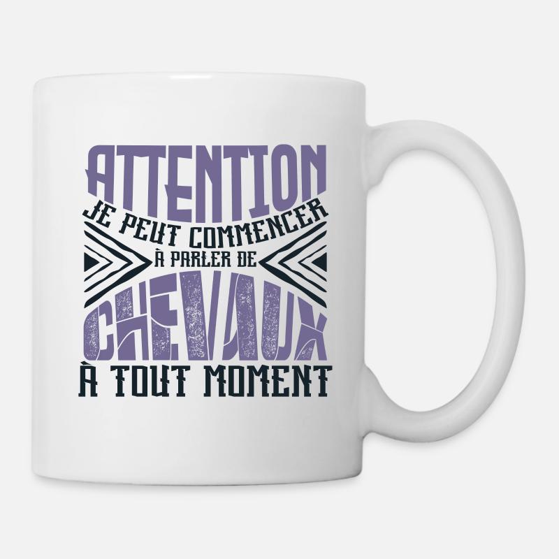 Avertissement, Chevaux à tout moment. - Mug blanc - blanc