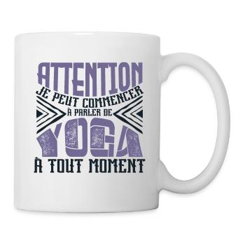 Avertissement, Yoga à tout moment. - Mug blanc - blanc - Droite