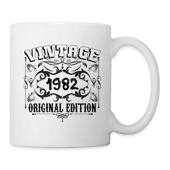 1982 | Vintage Aged Original 1982 Geburtstagsgeschenk - Tasse - Weiß - Rechts