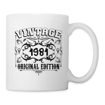 1981 | Vintage Aged Original 1981 birthday gift - Mug blanc - blanc - Droite