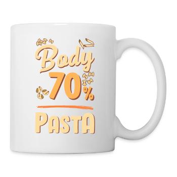 Mon corps est composé à 70% de pâtes - Mug blanc - blanc - Droite