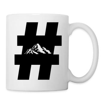 Hashtag Mountains Hiking Mountain Hiking Outdoor Symbol - Mug - white - Right