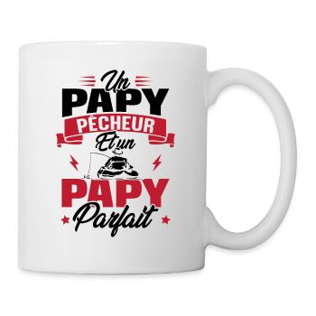 Un papy pêcheur est un papy parfait - Mug blanc - blanc - Droite