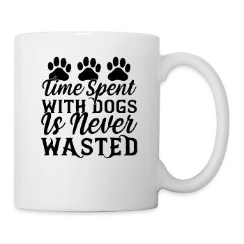 Time spent with dogs is never - Mug - white - Right