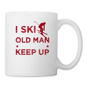 I know I ski like an old man - Mug - white - Right