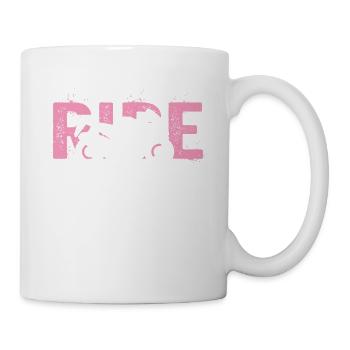 Motorbike Motorcycle Enduro Motocross Biker Girl - Mug - white - Right