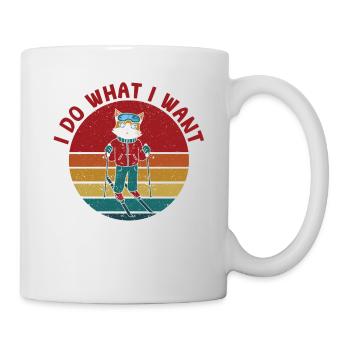Funny Ski Cat Lovers Skiing Kittens - Mug - white - Right