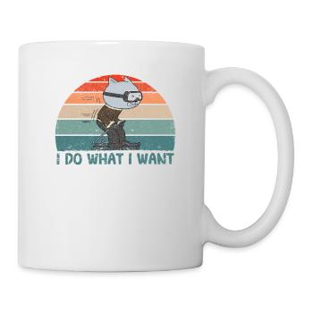 Ich mache was ich will Lustig Ski Katzenliebhaber - Tasse - Weiß - Rechts