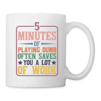 5 minutes de jeu stupide sauvent souvent du travail - Mug blanc - blanc - Droite