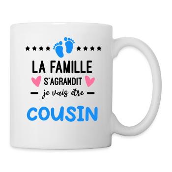 Annonce grossesse famille s'agrandit - Mug blanc - blanc - Droite
