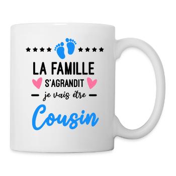 famille s'agrandit Cousin naissance - Mug blanc - blanc - Droite