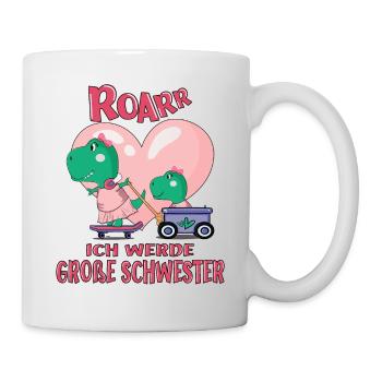 Bientôt annonce Grande Sœur Dino Frères et Sœurs - Mug blanc - blanc - Droite