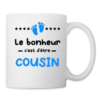 Annonce grossesse bonheur Cousin - Mug blanc - blanc - Droite