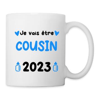 Annonce grossesse Cousin 2023 - Mug blanc - blanc - Droite