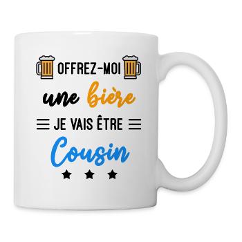 offrez moi bière Cousin naissance - Mug blanc - blanc - Droite