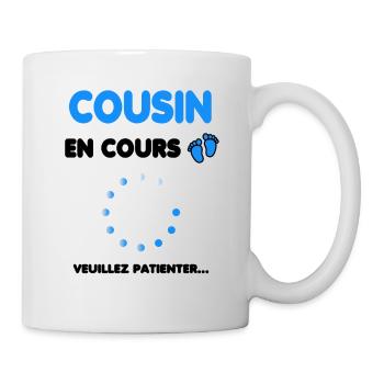 Cousin en cours cadeau naissance - Mug blanc - blanc - Droite