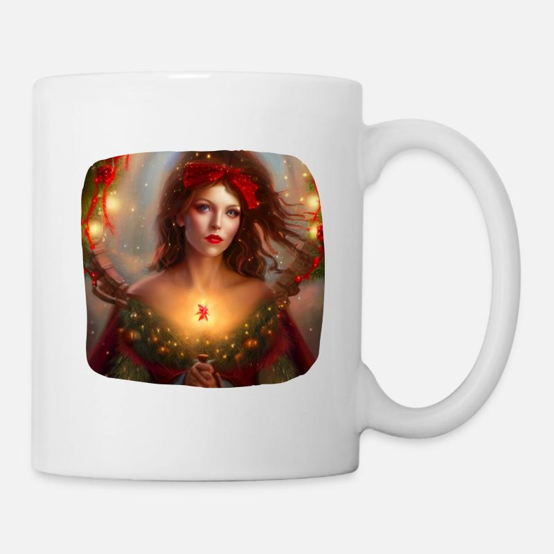 Weihnachtsfrau - Tasse - Weiß