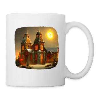 Weihnachts Kirche - Tasse - Weiß - Rechts