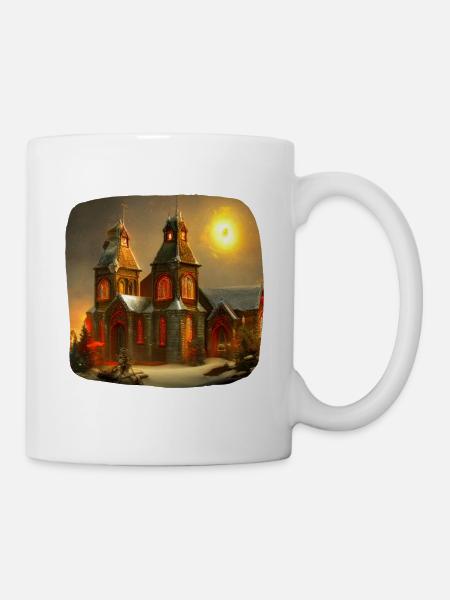 Weihnachts Kirche - Tasse - Weiß
