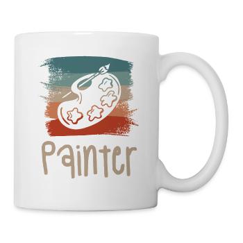 Retro Vintage Painter Paint Painting - Mug - white - Right
