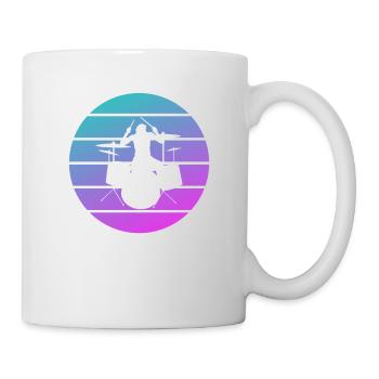 Retro Vintage Classic Drummer Drumming - Tasse - Weiß - Rechts