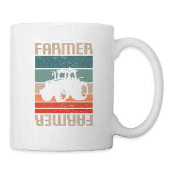 Retro Vintage Classic Farmer Farming - Tasse - Weiß - Rechts