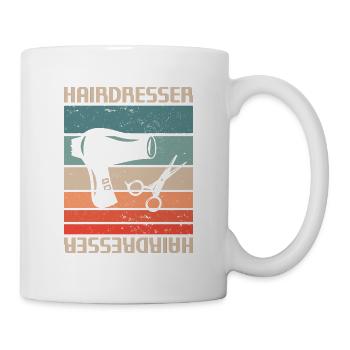 Retro Vintage Classic Hairdresser Hairdressing - Tasse - Weiß - Rechts