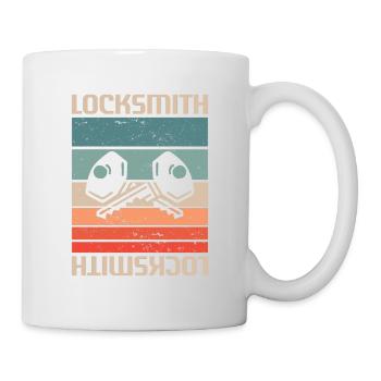 Retro Vintage Classic Locksmith Locksmithing - Tasse - Weiß - Rechts