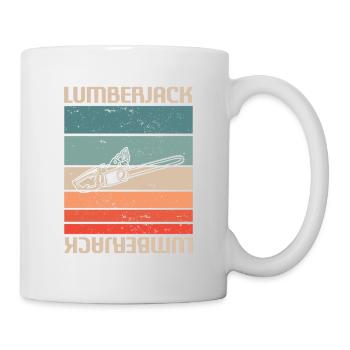 Retro Vintage Classic Lumberjack Woodworking - Tasse - Weiß - Rechts