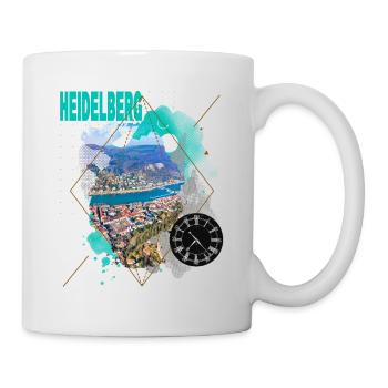 Heidelberg Deutschland Stadt Skyline Vintage Retro - Tasse - Weiß - Rechts