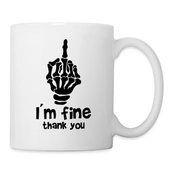 Middle Finger Bone I M FINE THANK YOU - Mug - white - Right