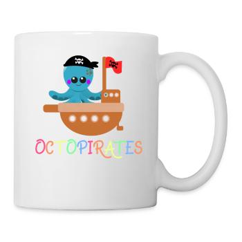 Sailing Octopirates Captain Cute & Colorful - Tasse - Weiß - Rechts