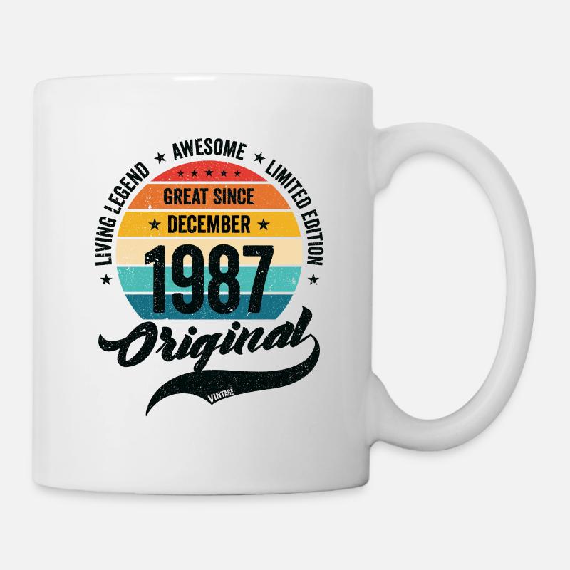 Retro 35 Years December 1987 Birthday Vintage - Tasse - Weiß