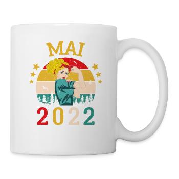 Mai 2022 Anniversaire Vintage Happy Birthday - Mug blanc - blanc - Droite
