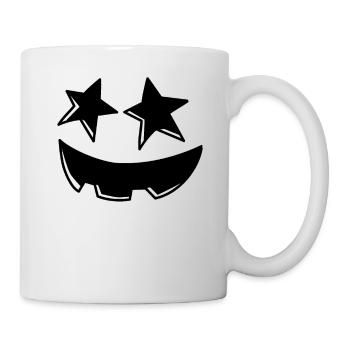 Star Pumpkin Head Pumpkin Face Halloween - Tasse - Weiß - Rechts