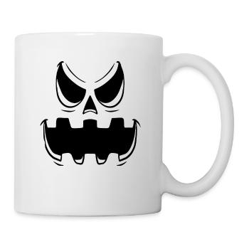 Angry Pumpkin Face Pumpkin Head Halloween - Tasse - Weiß - Rechts