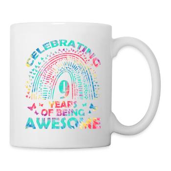 We celebrate 9 years "awesome" birthday - Mug - white - Right