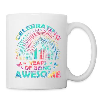 Nous célébrons 11 ans « génial papillon d’anniversaire » - Mug blanc - blanc - Droite