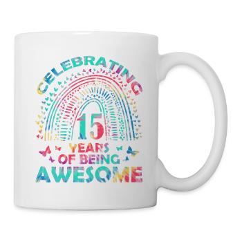 We celebrate 15 years of Awesome Birthday Butterfly - Mug - white - Right