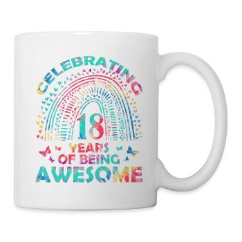 18 ans « génial » Célébrations d’anniversaire papillon - Mug blanc - blanc - Droite