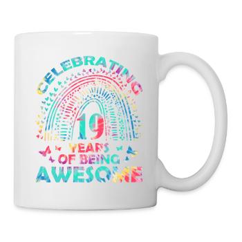 We celebrate 19 years of "awesome Birthday Butterfly" - Mug - white - Right