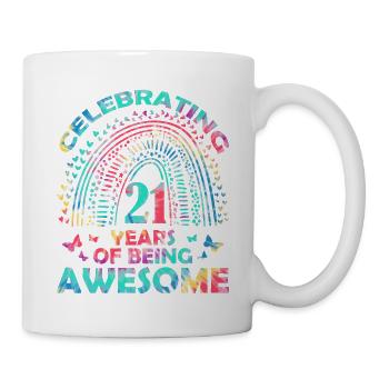 We celebrate 21 years "awesome Birthday Butterfly" - Mug - white - Right