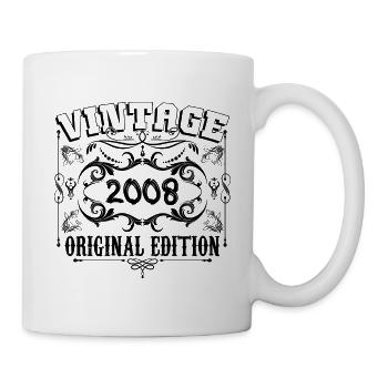 2008 | Vintage Aged Original 2008 Geburtstagsgeschenk - Tasse - Weiß - Rechts
