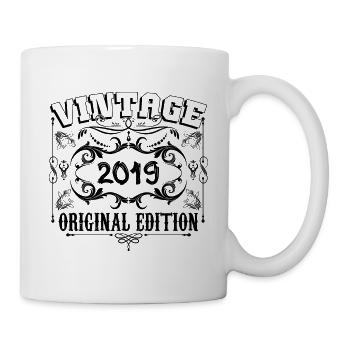 2019 | Vintage Aged Original 2019 Geburtstagsgeschenk - Tasse - Weiß - Rechts