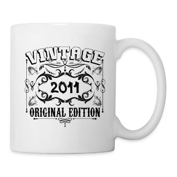 2011 | Vintage Aged Original 2011 Geburtstagsgeschenk - Tasse - Weiß - Rechts