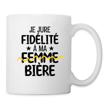 accro à la bière | cadeau pour un accro bières - Mug blanc - blanc - Droite