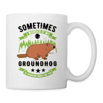 Murmeltier Groundhog Day Waldmurmeltier - Tasse - Weiß - Rechts